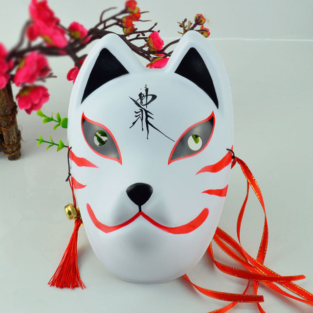 Full Face Japanese Fox Mask Kitsune Cosplay Masks Masquerade Fox